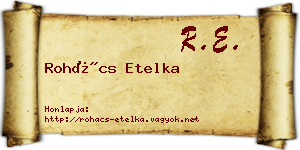Rohács Etelka névjegykártya